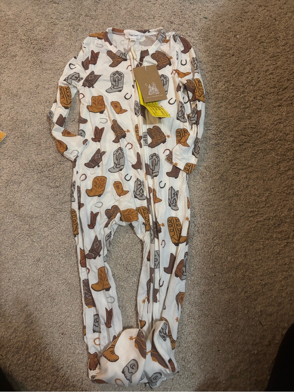 NWT Angel Dear Cowboy Boot Print Footie Pajamas